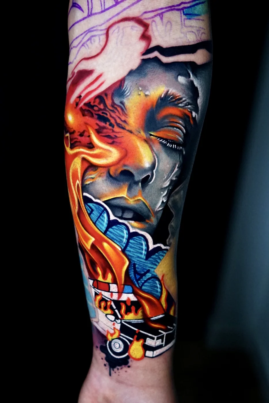 Tatuaje de realismo a color hecho por Abraham — Compton Tattoo, Alcalá de Henares (02)